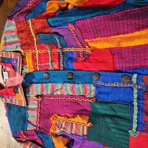 Vintage 90s Sandy Starkman Silk Blend Hobo Hippie Blazer/jacket